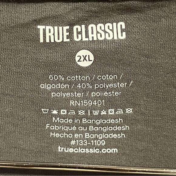 True Classic Carbon Gray V-Neck Cotton Blend T-Shirt - Picture 2 of 5